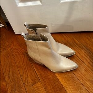 Elegant Cream Ankle Boots